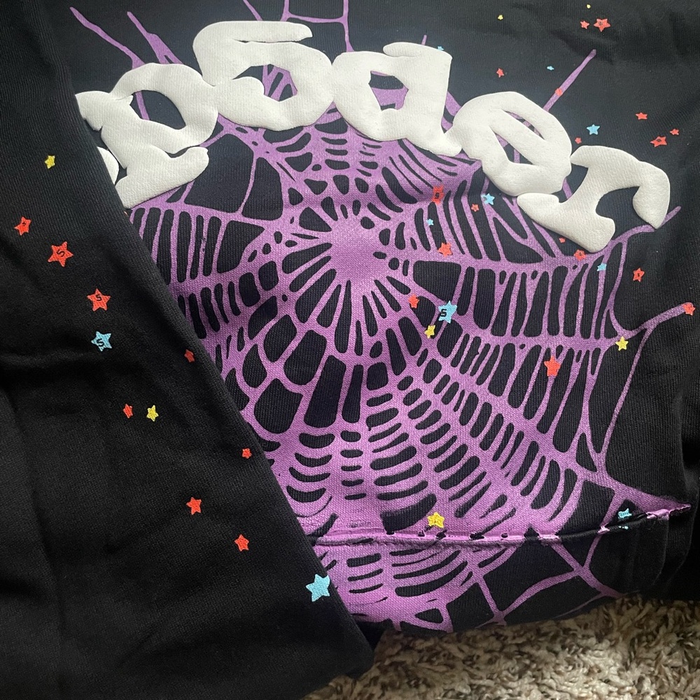 Black and Purple Graphic Crewneck Sweater nice for cool weather or fashion